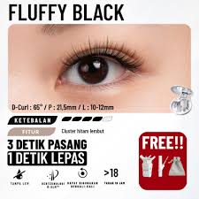 WOSADO FLUFFY BLACK - Natural dan Lentik seperti Korean/Douyin Idol Look.